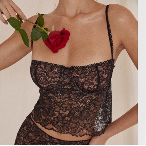 House of CB 'Jacinta' Black Lace Corset Top NWOT - Picture 1 of 5